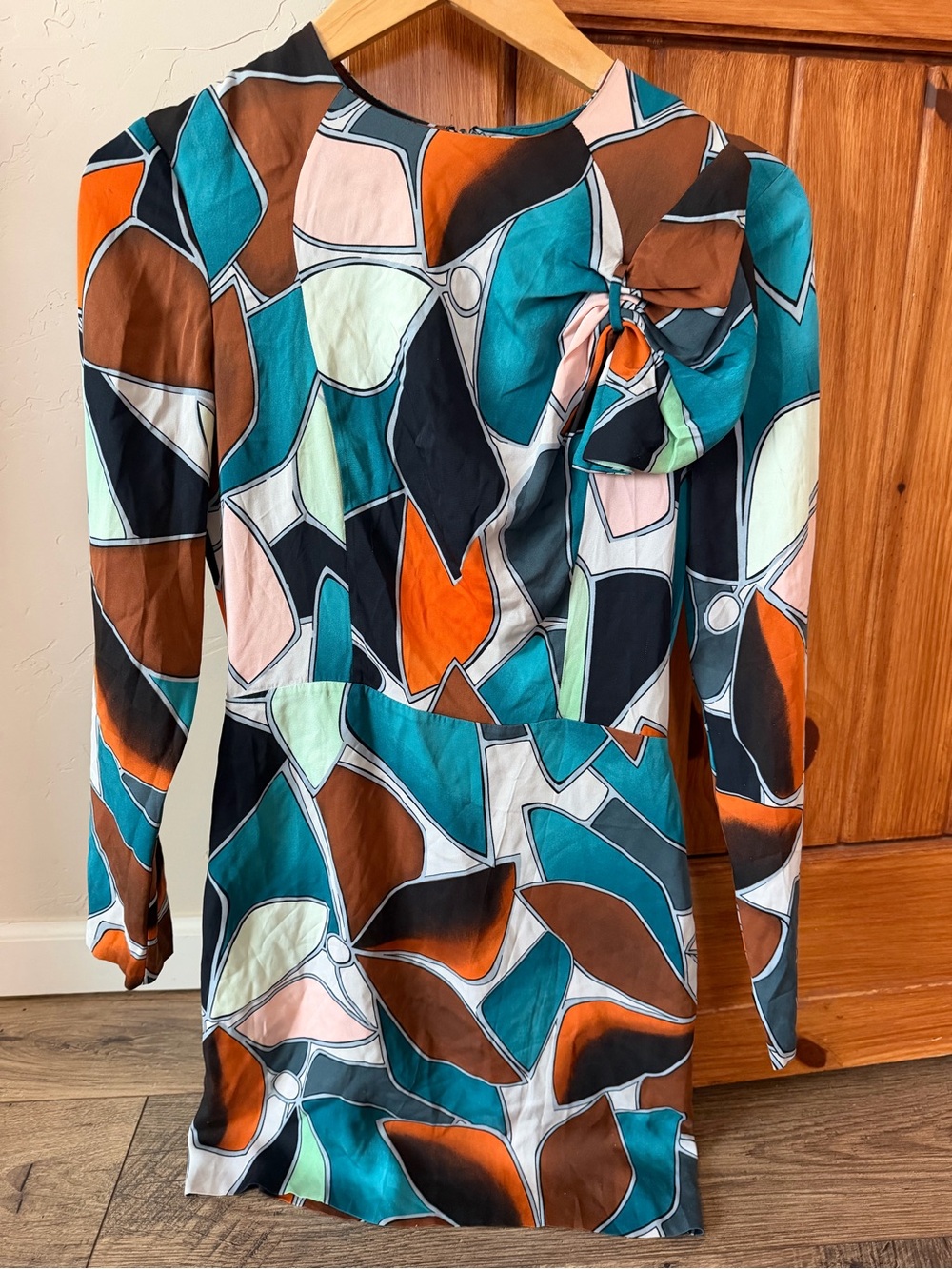 Diane von Furstenberg DVF Silk Geometric Mini Dress | Size 2 | Excellent